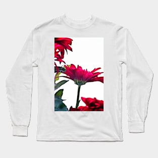 Red Chrysanthemum Flowers Long Sleeve T-Shirt